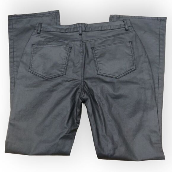 NWT ASOS DESIGN black high waist leather like coated jeans size 32/36 tall - Picture 2 of 12